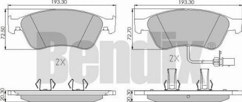 BENDIX 510576 - Bremžu uzliku kompl., Disku bremzes adetalas.lv