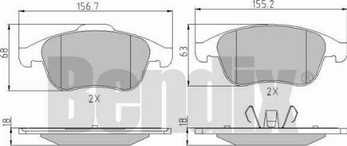 BENDIX 510698 - Bremžu uzliku kompl., Disku bremzes adetalas.lv