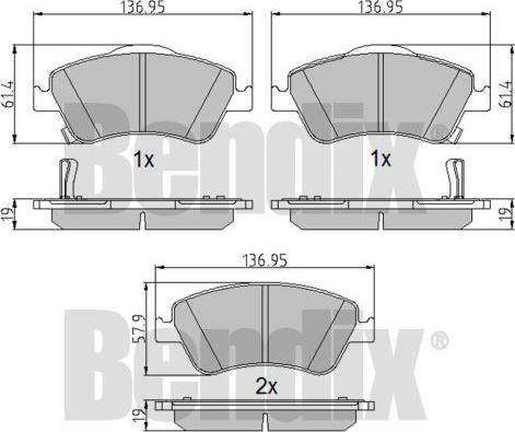 BENDIX 510606 - Bremžu uzliku kompl., Disku bremzes adetalas.lv