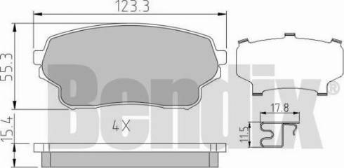 BENDIX 510629 - Bremžu uzliku kompl., Disku bremzes adetalas.lv