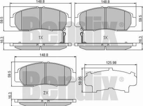 BENDIX 510625 - Bremžu uzliku kompl., Disku bremzes adetalas.lv