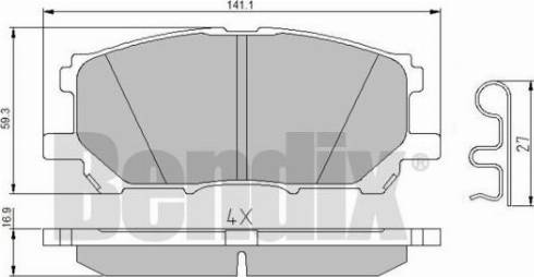 BENDIX 510679 - Bremžu uzliku kompl., Disku bremzes adetalas.lv