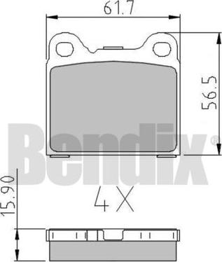 BENDIX 510091 - Bremžu uzliku kompl., Disku bremzes adetalas.lv