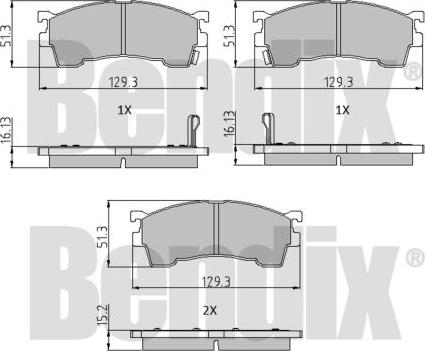 BENDIX 510093 - Bremžu uzliku kompl., Disku bremzes adetalas.lv