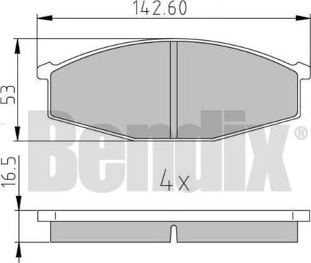 BENDIX 510055 - Bremžu uzliku kompl., Disku bremzes adetalas.lv