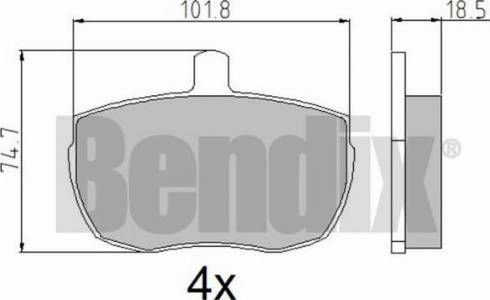 BENDIX 510057 - Bremžu uzliku kompl., Disku bremzes adetalas.lv