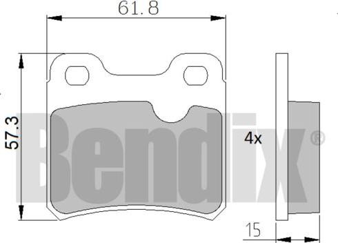 BENDIX 510065 - Bremžu uzliku kompl., Disku bremzes adetalas.lv