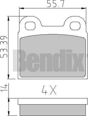 BENDIX 510007 - Bremžu uzliku kompl., Disku bremzes adetalas.lv