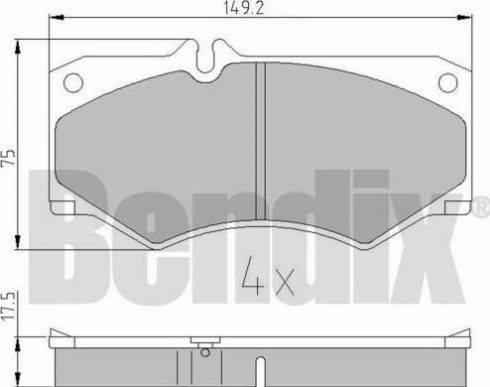 BENDIX 510015 - Bremžu uzliku kompl., Disku bremzes adetalas.lv