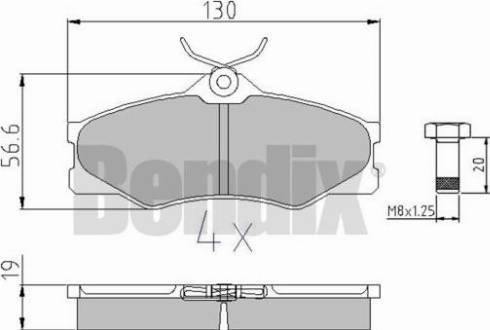 BENDIX 510020 - Bremžu uzliku kompl., Disku bremzes adetalas.lv