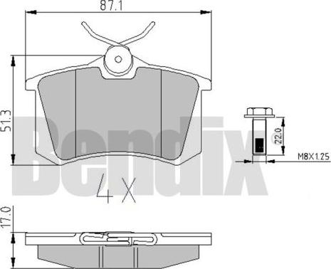 BENDIX 510070 - Bremžu uzliku kompl., Disku bremzes adetalas.lv