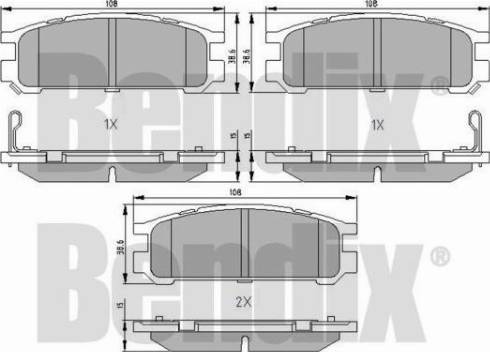 BENDIX 510144 - Bremžu uzliku kompl., Disku bremzes adetalas.lv