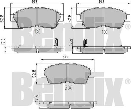 BENDIX 510145 - Bremžu uzliku kompl., Disku bremzes adetalas.lv