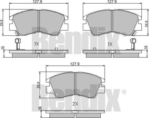 BENDIX 510143 - Bremžu uzliku kompl., Disku bremzes adetalas.lv