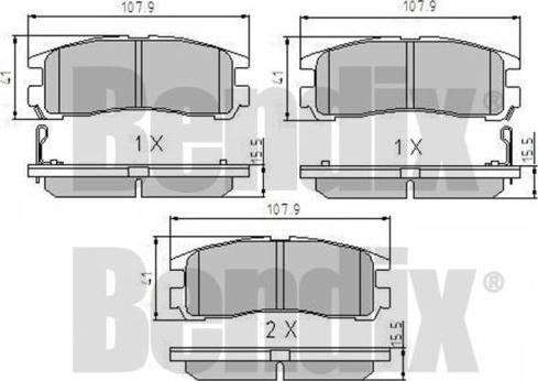 BENDIX 510142 - Bremžu uzliku kompl., Disku bremzes adetalas.lv