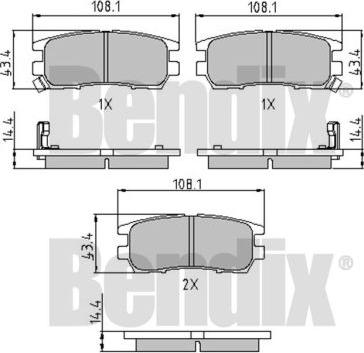 BENDIX 510147 - Bremžu uzliku kompl., Disku bremzes adetalas.lv