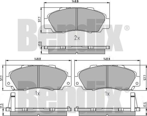 BENDIX 510157 - Bremžu uzliku kompl., Disku bremzes adetalas.lv