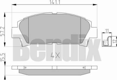 BENDIX 510163 - Bremžu uzliku kompl., Disku bremzes adetalas.lv