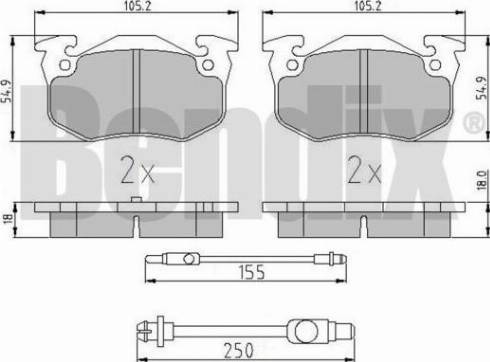 BENDIX 510189 - Bremžu uzliku kompl., Disku bremzes adetalas.lv