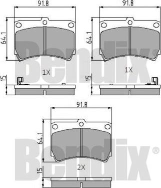 BENDIX 510135 - Bremžu uzliku kompl., Disku bremzes adetalas.lv