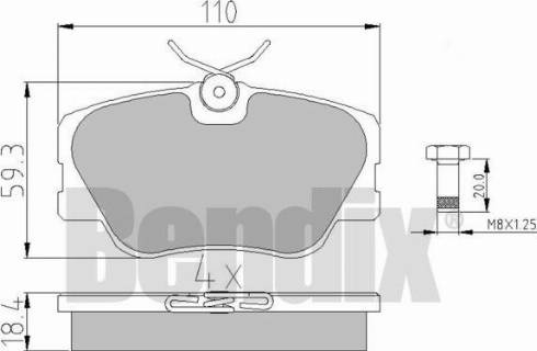 BENDIX 510129 - Bremžu uzliku kompl., Disku bremzes adetalas.lv