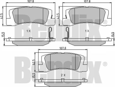 BENDIX 510176 - Bremžu uzliku kompl., Disku bremzes adetalas.lv