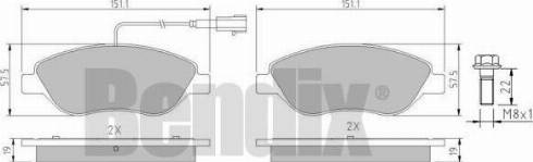 BENDIX 510898 - Bremžu uzliku kompl., Disku bremzes adetalas.lv