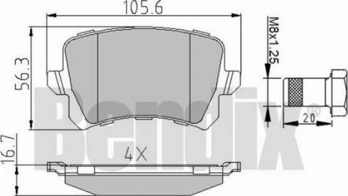 BENDIX 510853 - Bremžu uzliku kompl., Disku bremzes adetalas.lv