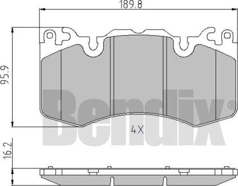 BENDIX 510863 - Bremžu uzliku kompl., Disku bremzes adetalas.lv