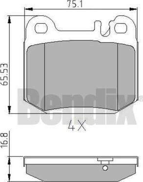 BENDIX 510805 - Bremžu uzliku kompl., Disku bremzes adetalas.lv