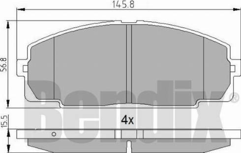 BENDIX 510808 - Bremžu uzliku kompl., Disku bremzes adetalas.lv