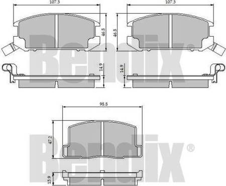 BENDIX 510807 - Bremžu uzliku kompl., Disku bremzes adetalas.lv