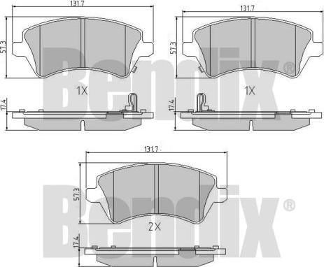 BENDIX 510815 - Bremžu uzliku kompl., Disku bremzes adetalas.lv