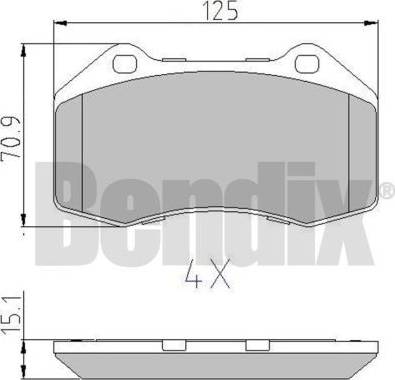 BENDIX 510816 - Bremžu uzliku kompl., Disku bremzes adetalas.lv