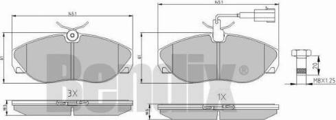 BENDIX 510812 - Bremžu uzliku kompl., Disku bremzes adetalas.lv