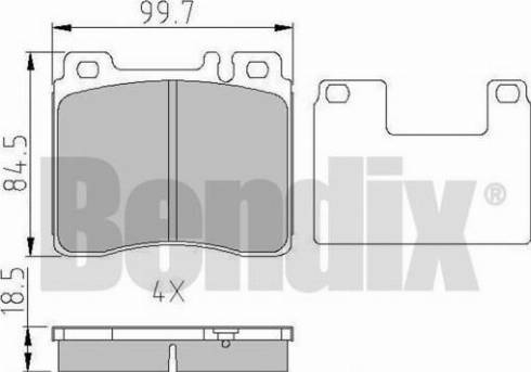 BENDIX 510839 - Bremžu uzliku kompl., Disku bremzes adetalas.lv