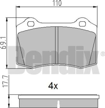 BENDIX 510833 - Bremžu uzliku kompl., Disku bremzes adetalas.lv