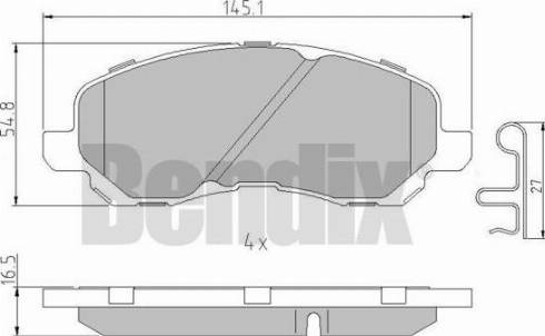 BENDIX 510874 - Bremžu uzliku kompl., Disku bremzes adetalas.lv