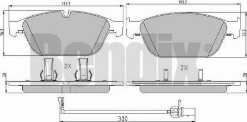 BENDIX 510877 - Bremžu uzliku kompl., Disku bremzes adetalas.lv