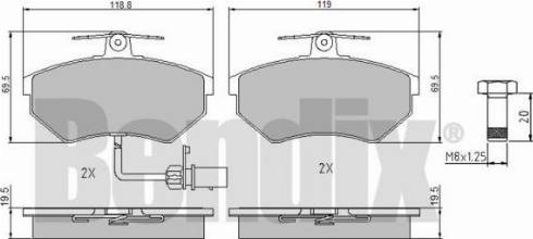 BENDIX 510391 - Bremžu uzliku kompl., Disku bremzes adetalas.lv