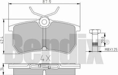 BENDIX 510344 - Bremžu uzliku kompl., Disku bremzes adetalas.lv