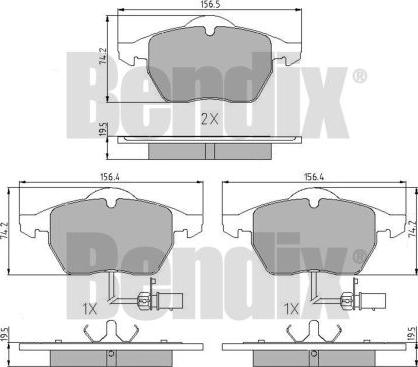 BENDIX 510343 - Bremžu uzliku kompl., Disku bremzes adetalas.lv