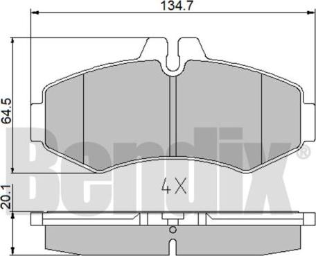 BENDIX 510357 - Bremžu uzliku kompl., Disku bremzes adetalas.lv