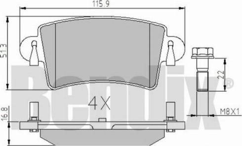 BENDIX 510369 - Bremžu uzliku kompl., Disku bremzes adetalas.lv