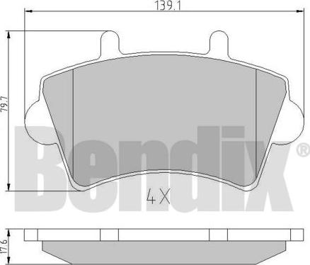 BENDIX 510368 - Bremžu uzliku kompl., Disku bremzes adetalas.lv