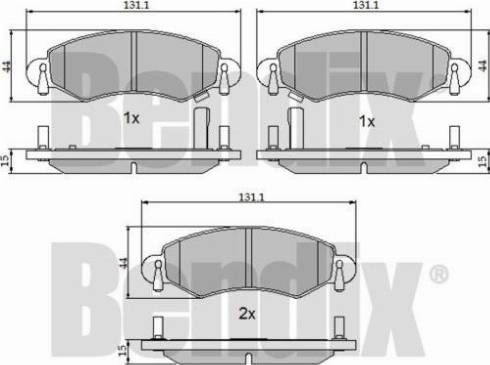 BENDIX 510367 - Bremžu uzliku kompl., Disku bremzes adetalas.lv