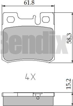 BENDIX 510300 - Bremžu uzliku kompl., Disku bremzes adetalas.lv