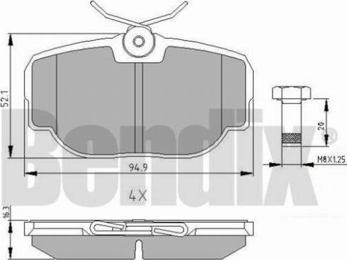 BENDIX 510314 - Bremžu uzliku kompl., Disku bremzes adetalas.lv