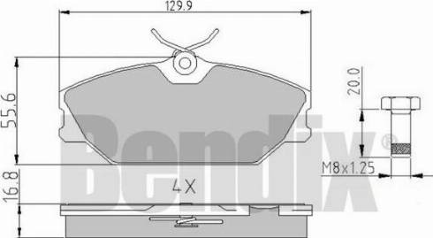 BENDIX 510389 - Bremžu uzliku kompl., Disku bremzes adetalas.lv