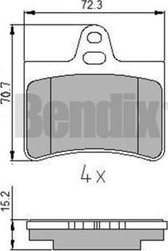 BENDIX 510380 - Bremžu uzliku kompl., Disku bremzes adetalas.lv